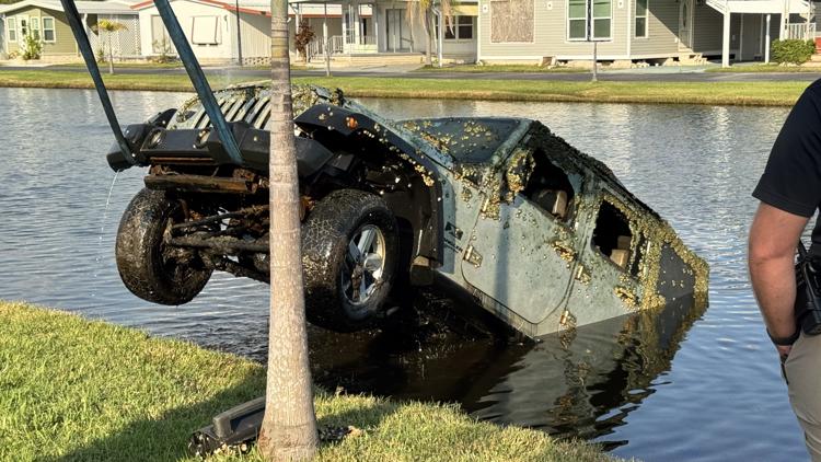 Jeep reported stolen in 2023 pulled from retention pond: SPPD โ WTSP 10 Tampa Bay